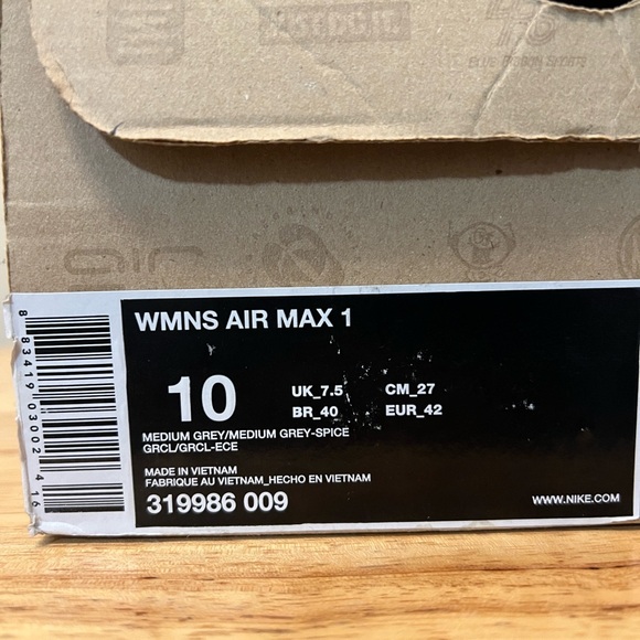 Nike Air Max 1 Medium Grey Spice - Picture 8 of 8